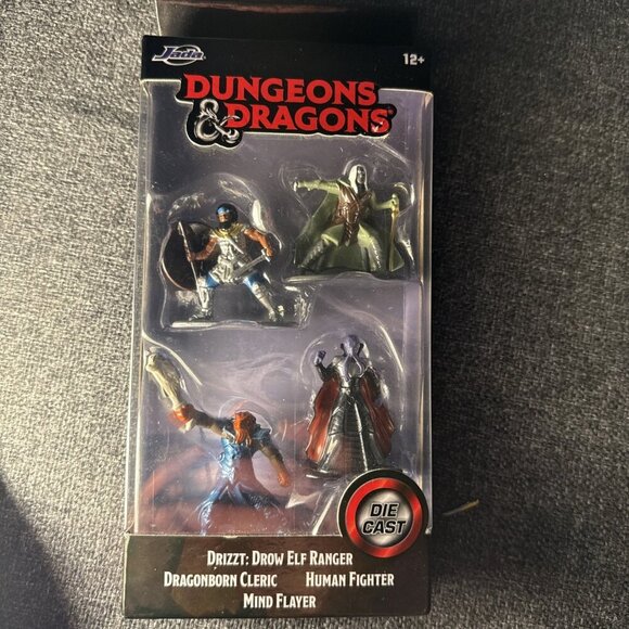 JADA DUNGEONS & DRAGONS DIE CAST FIGURES Drow Elf Cleric Fighter Mind Flayer D&D - Picture 1 of 5